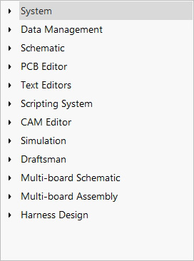 Preferences items